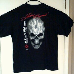 NEW ADIDAS ORIGINALS "OG Skull Tee" MEN'S BLACK WHITE T-SHIRT MEDIUM KR8877